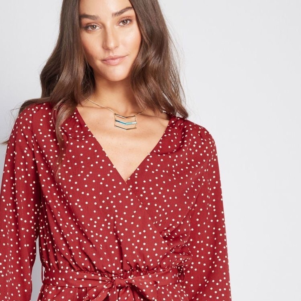 CHARLOTTE RUSSE small red polka dot flirty dress